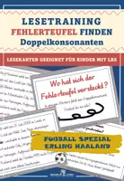 Vorschau - Fördermaterial/Inklusion - Schreibschrift: Haaland Fußball Spezial: Fehlerteufel Lesekarten Doppelkonsonanten - Seite 1