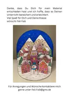 Vorschau - Mal- und Bastelvorlagen - Dorf im Winter - sofort einsetzbar - Seite 1