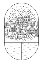 Vorschau - Mal- und Bastelvorlagen - Dorf im Winter - sofort einsetzbar - Seite 3