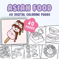 Aperçu - Jeux - Asian food coloring pages| fun coloring activity for kids, adults, teachers, students - Page de couverture