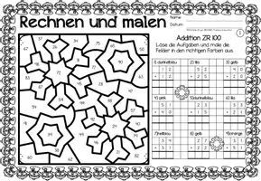Vorschau - Stationenlernen - Rechen-Mal-Blätter - Addition Zahlenraum bis 100 (Winter) - Seite 2