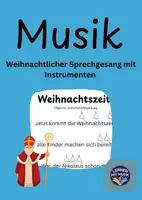 Vorschau - Arbeitsblätter - Weihnachtlicher Sprechgesang mit Rhythmusübung - Deckblatt