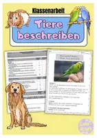 Vorschau - Klassenarbeiten - Klassenarbeit: Tiere beschreiben (Suchanzeige verfassen) - Deckblatt