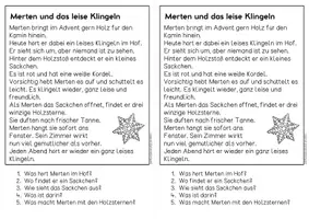 Vorschau - Arbeitsblätter - 3 Adventgeschichten für Hefteinträge - Kleine Winterfunde | Leseverständnis Klasse 1 + 2 - Seite 3