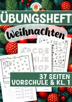 Vorschau - Arbeitsblätter - Weihnachtliches Übungsheft (Vorschule & Klasse 1) - Deckblatt