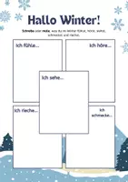 Vorschau - Arbeitsblätter - Kreatives Winter-Lernheft für Deutsch, Kunst & Englisch (GS / Klasse 5) - Seite 1
