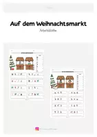 Vorschau - Arbeitsblätter - Arbeitsblätter "Auf dem Weihnachtsmarkt" - Rechnen mit Geld - Deckblatt