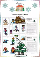 Vorschau - Arbeitsblätter - Lesespaziergang Winter: Deutsch - Kl. 1/2 (Sinnentnehmendes Lesen & Bewegung) - Deckblatt