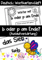 Vorschau - Arbeitsblätter - b oder p am Wortende (verlängern) - Deckblatt