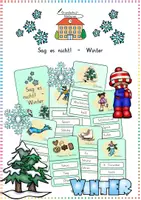 Vorschau - Spiele - Sag es nicht! – Winter – Kommunikatives Wortschatzspiel zur Begriffserklärung (Deutsch / DaZ) - Deckblatt