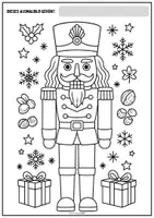 Vorschau - Mal- und Bastelvorlagen - Kostenloses Ausmalbild Nussknacker – Weihnachtsmalvorlage zum Ausdrucken - Seite 1