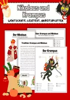 Vorschau - Arbeitsblätter - Nikolaus und Krampus: Wortschatz, Lesetext, Arbeitsblätter (DaF/DaZ) - Deckblatt