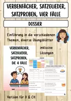 Vorschau - Arbeitsblätter - Dossier Verbenfächer, Satzglieder, Satzproben, vier Fälle - Deckblatt