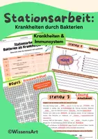 Vorschau - Arbeitsblätter - Stationsarbeit: Krankheiten durch Bakterien - Deckblatt