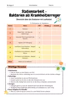 Vorschau - Arbeitsblätter - Stationsarbeit: Krankheiten durch Bakterien - Seite 1