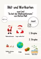 Vorschau - Präsentationen/Tafelbilder - Weihnachtslied "Du bist der Weihnachtsmann" | Bild- und Wortkarten - Deckblatt