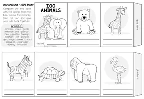 Vorschau - Arbeitsblätter - ZOO ANIMALS - Mini Dictionary (Leporello) - Seite 2