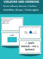 Vorschau - Poster - Vielecke und Vierecke – Arbeitsblätter & Zeichenübungen - Deckblatt