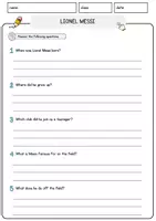 Vorschau - Arbeitsblätter - Lionel Messi Englisch Arbeitsblatt Lesetext mit Richtig Falsch Multiple Choice und Offenen Fragen Textverständnis - Seite 3