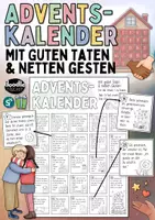 Vorschau - Arbeitsblätter - Adventskalender: Gute Taten 🫱🏼🫲🏾 & nette Gesten / Nettigkeiten - Deckblatt
