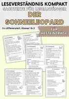 Vorschau - Arbeitsblätter - Der Schneeleopard für Hefteinträge - 3x differenziert | Leseverständnis Klasse 1 + 2 - Deckblatt