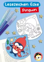 Vorschau - Mal- und Bastelvorlagen - Lesezeichen Ecke – Pinguin - Deckblatt