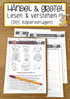 Vorschau - Anderer Materialtyp - Hänsel und Gretel Lesen & verstehen (Diff. Kopiervorlagen) - Deckblatt