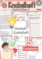 Vorschau - Arbeitsblätter - Knobelheft Deutsch Klasse 3 Forderheft Knobelaufgaben Leseförderung - Deckblatt