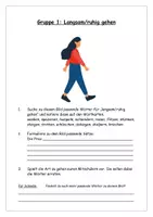 Vorschau - Stundenentwürfe - Das Wortfeld "gehen" in Aufsätzen - Merkeintrag - Übungen - Suchrätsel - Seite 1