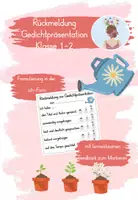 Vorschau - Arbeitsblätter - Rückmeldung Gedichtvortrag Klasse 1-2 - Deckblatt