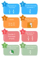 Vista previa - Refuerzo / NEE / Materiales de apoyo - RETOS PARA REPASAR LAS FRACCIONES - página 1
