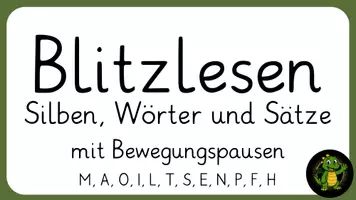 Vorschau - Präsentationen/Tafelbilder - Blitzlesen mit Bewegungspausen (M, A, O, I, L, T, S, E, N, P, F, H) - Seite 1