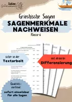 Vorschau - Arbeitsblätter - Sagen, Fabeln & Balladen - Merkmale nachweisen | Arbeitsblätter Deutsch Kl. 6-7 - Deckblatt