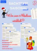Vorschau - Arbeitsblätter - Sachtexte saisonal – Wer war Nikolaus wirklich? - Deckblatt