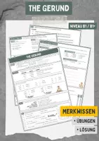 Vorschau - Unterrichtsreihen - The Gerund - Merkhilfe / Übungen + Lösung - Deckblatt