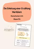 Vorschau - Merkblätter - Die Einleitung einer Erzählung - Merkblatt - Deckblatt