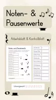 Vorschau - Arbeitsblätter - Noten- & Pausenwerte (Musikunterricht) - Deckblatt
