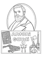 Vorschau - Mal- und Bastelvorlagen - Antoni Gaudi - Künstler - Flipbook einen Steckbrief erstellen & Kunstbetrachtung - Seite 2