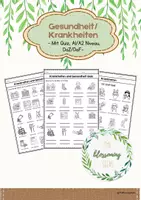Vorschau - Arbeitsblätter - Gesundheit und Krankheiten/DaZ & DaF/ Mit Quiz - Deckblatt