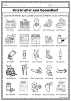 Vorschau - Arbeitsblätter - Gesundheit und Krankheiten/DaZ & DaF/ Mit Quiz - Seite 1