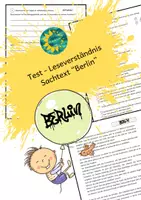 Vorschau - Arbeitsblätter - Test : Leseverständnis – Sachtext „Berlin“ - Deckblatt