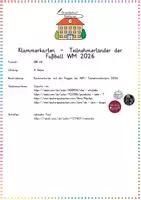 Vorschau - Spiele - Fußball-WM 2026 / Kontinente: Teilnehmer-Klammerkarten (Länder & Flaggen) - Sachunterricht - Kl. 3/4 - Seite 1