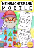 Vorschau - Mal- und Bastelvorlagen - Weihnachtsmann-Mobile zum Ausmalen und Basteln – Perfekt für Grundschule, Kindergarten & Förderschule - Deckblatt