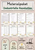 Vorschau - Arbeitsblätter - Industrielle Revolution Lesetext mit Fragen + Lösungen Leseverstehen Wortspeicher didaktische Reserve Lesen Leseverständnis - Deckblatt