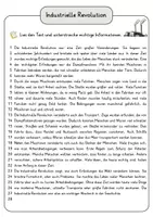 Vorschau - Arbeitsblätter - Industrielle Revolution Lesetext mit Fragen + Lösungen Leseverstehen Wortspeicher didaktische Reserve Lesen Leseverständnis - Seite 3