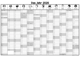Vorschau - Mal- und Bastelvorlagen - Kalender und Kalenderquiz 2025 & 2026 - Seite 1