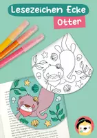 Vorschau - Mal- und Bastelvorlagen - Lesezeichen Ecke – Otter - Deckblatt