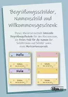 Vorschau - Mal- und Bastelvorlagen - Begrüßungsschilder, Namenschild und Willkommensgeschenk - Deckblatt