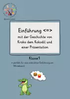 Vorschau - Präsentationen/Tafelbilder - Einführung größer/kleiner/gleich - Deckblatt