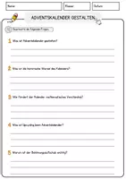 Vorschau - Arbeitsblätter - Adventskalender gestalten Weihnachten und Winter Lesetext mit Richtig Falsch Multiple Choice und Offenen Fragen - Seite 3